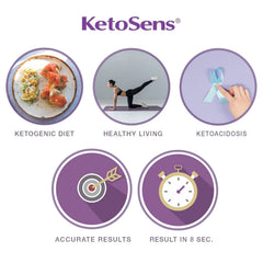 KetoSens medidor de cetonas en sangre Starter Kit — 1 medidor, 10 tiras, lectura rápida, Made in Korea