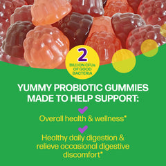 Culturelle gomitas probióticas + prebióticas para mujeres y hombres, 52 unidades, Mixed Berry, 2 mil millones UFC por porción