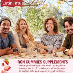 LotinYntu Gominolas de Hierro Bisglicinato 100 mg — 2 Pack, con Vitaminas C B6 B12 para Energía y Mejor Absorción