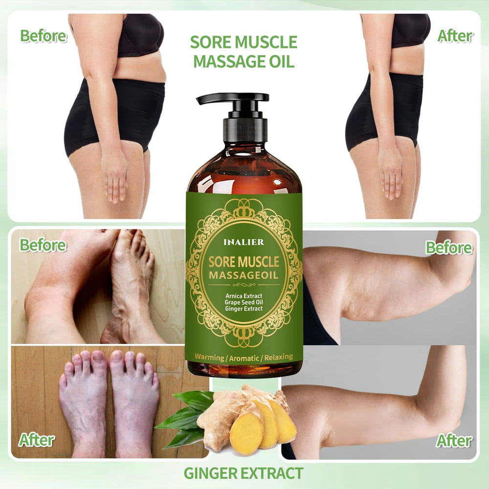 persona recibiendo masaje en la espalda con aceite INALIER, confort y relajación