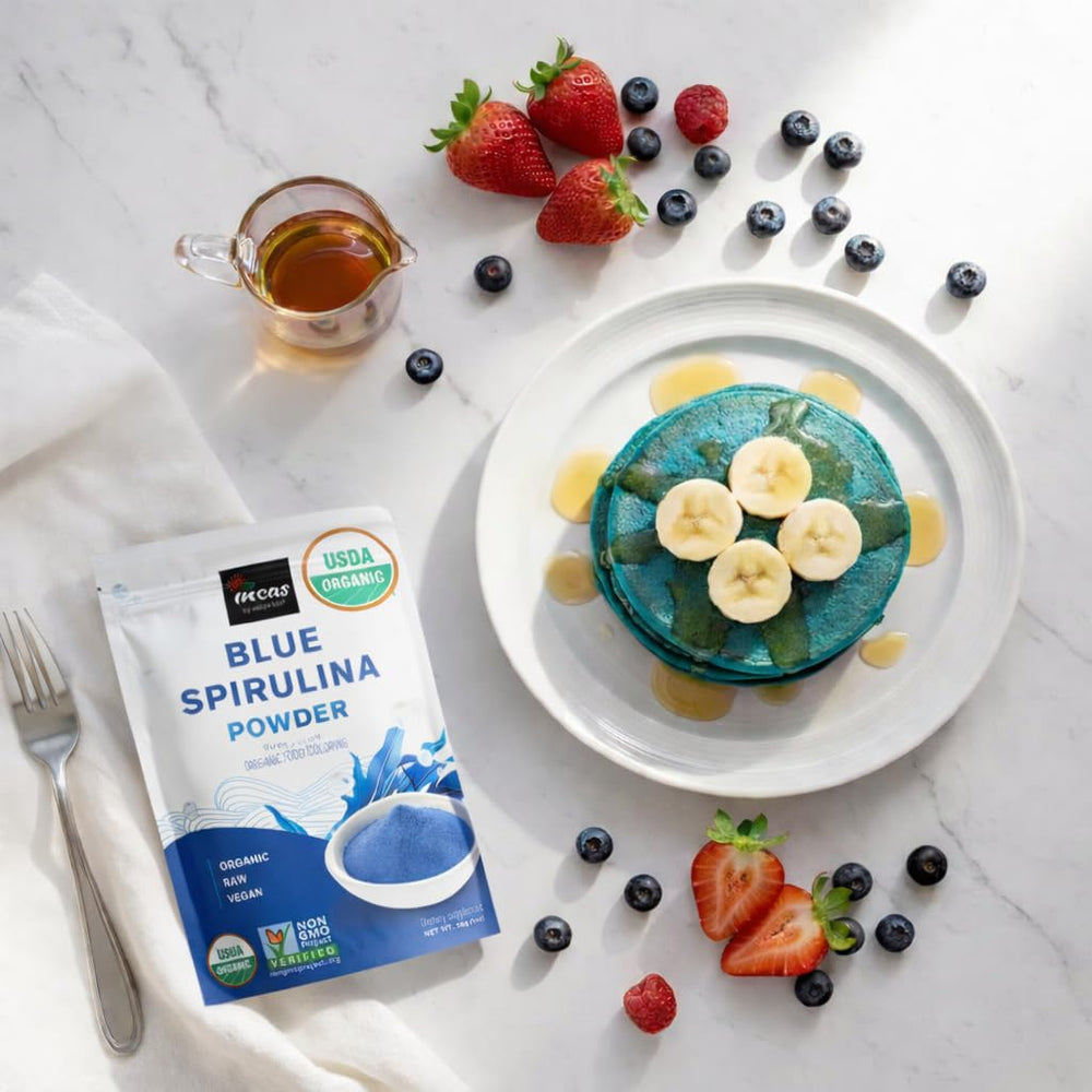 Incas by Asiya Life smoothie azul vibrante, añade color y proteína vegetal