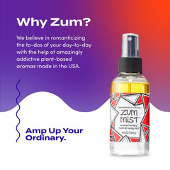 Indigo Wild Zum Mist etiqueta con ingredientes visibles que enfatiza fórmula natural