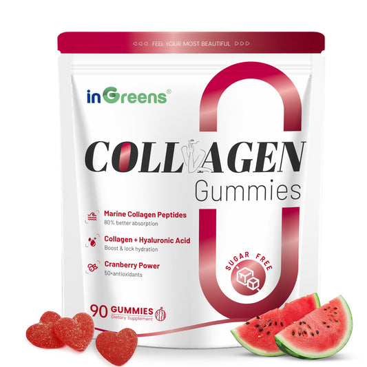 inGreens Collagen Gummies para mujeres: gomitas con colágeno marino 5000 mg para uso diario.