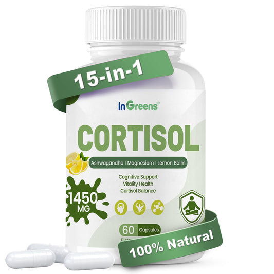 inGreens Cortisol: botella de 60 cápsulas para apoyo diario de relajación