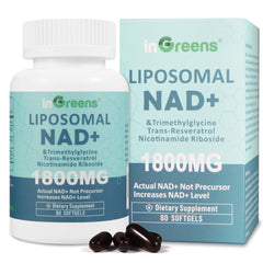 inGreens Liposomal NAD+ 1800 mg en bote para apoyo al bienestar diario