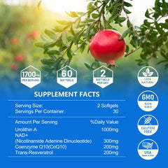 inGreens Urolitina A: etiqueta clara destaca beneficios