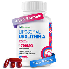 inGreens Urolitina A: botella visible, apoyo antioxidante diario