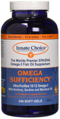 Innate Choice frasco frontal mostrando 240 cápsulas y etiqueta clara, confianza en pureza