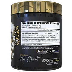 Vaso con mezcla Cherry Bomb de Insane Labz Psychotic Gold que ilustra fácil disolución y sabor