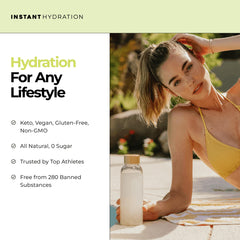 Instant Hydration presentación junto a limones y limas naturales