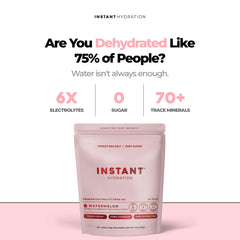 Instant Hydration sobre abierto con polvo rosa, mezcla fácil de disolver