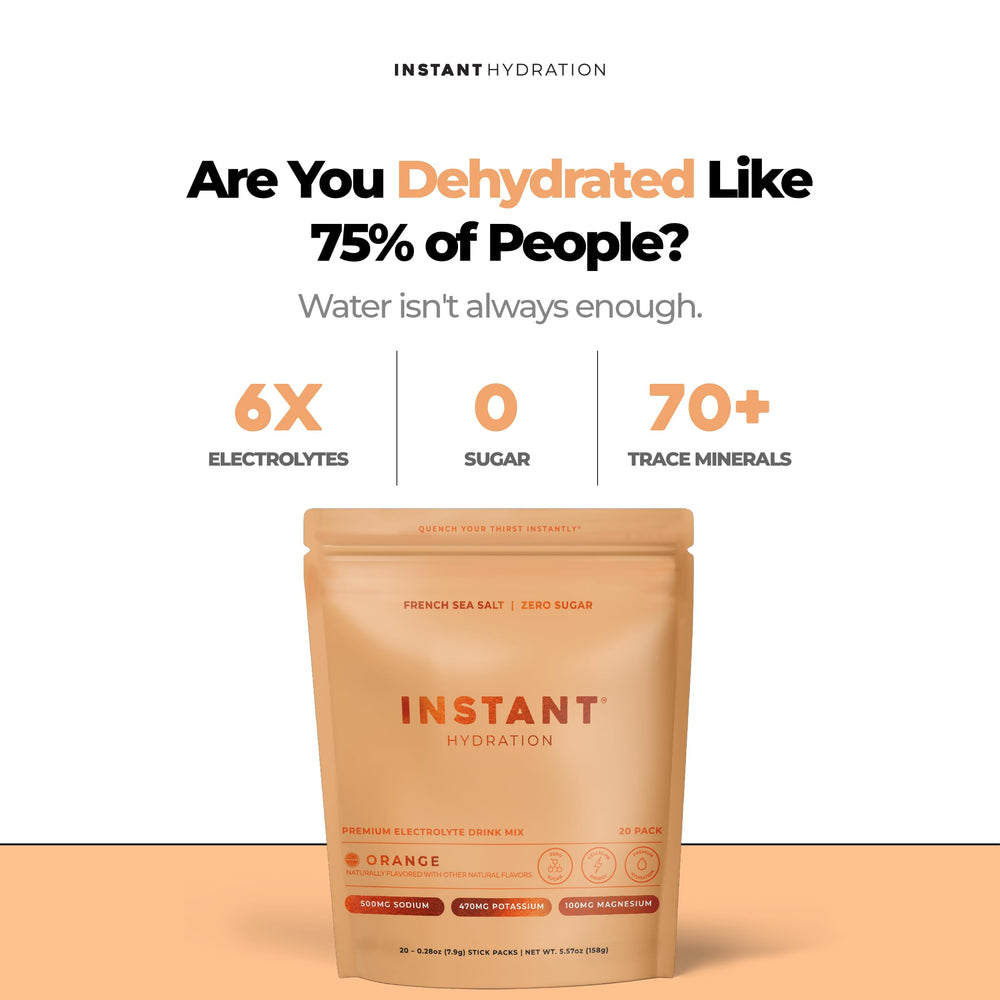 Instant Hydration sobre individual abierto listo para mezclar y transportar fácilmente