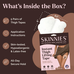 Instant Lifts Skinnies etiqueta con patente y datos, respaldo de calidad