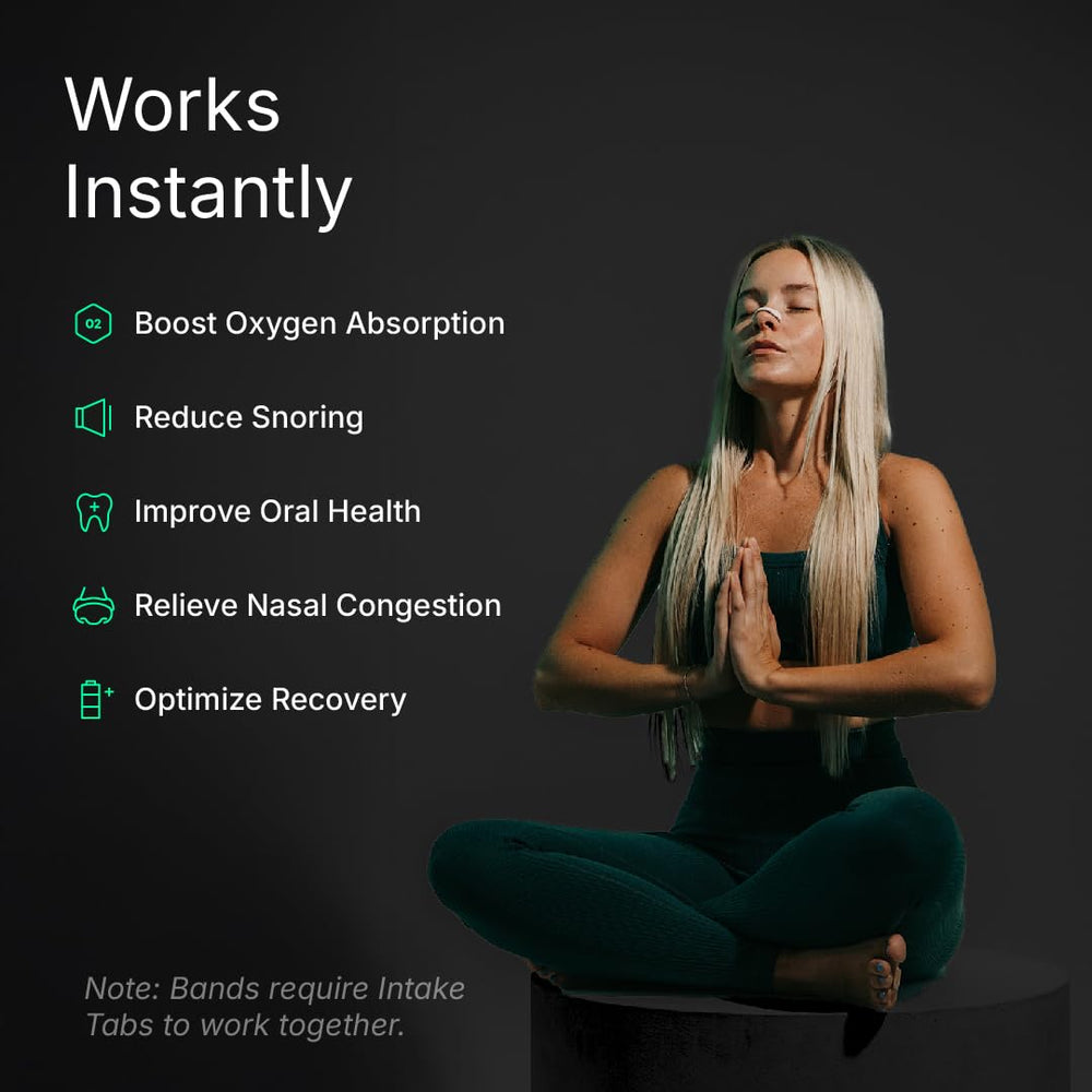 Intake: banda de respiración colocada con comodidad sin presión en la nariz.