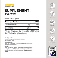 Cápsula de berberina en primer plano de Integrative Therapeutics, textura y tamaño visibles para dosificación