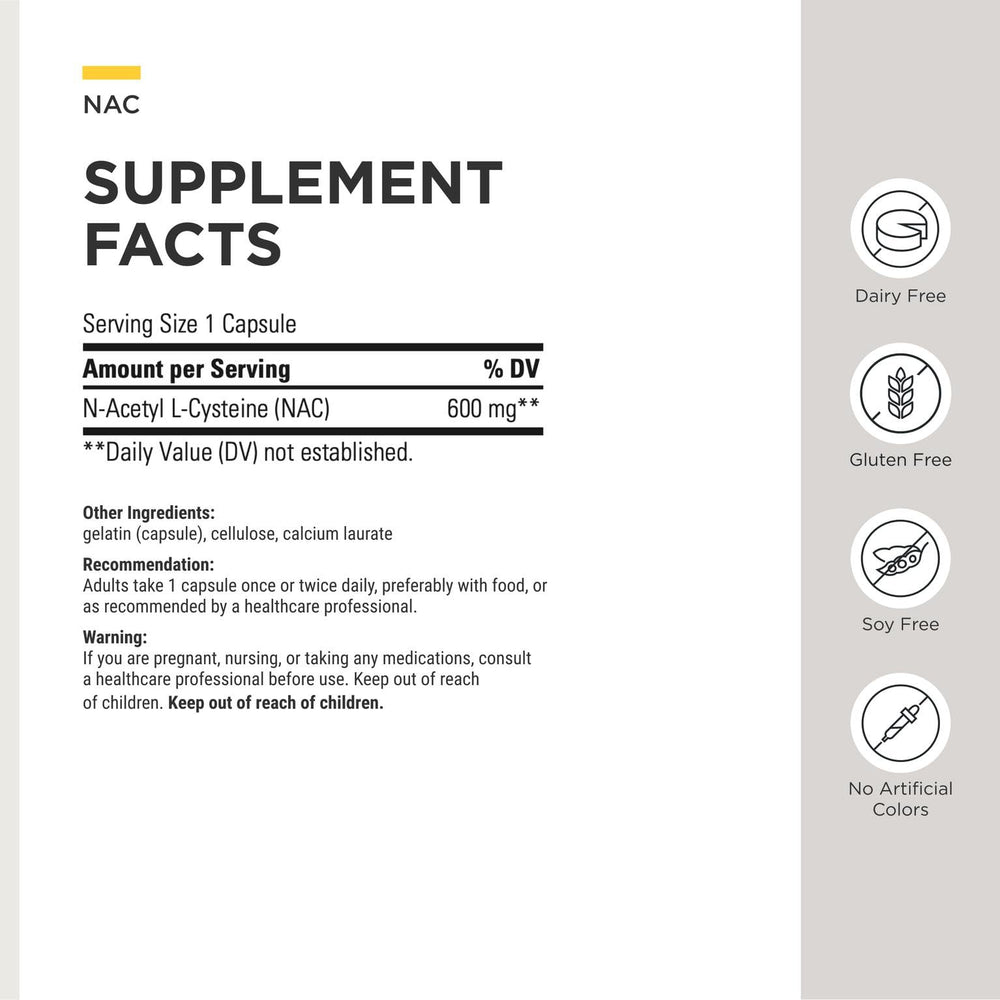 Integrative Therapeutics NAC cápsula en mano destacando textura y fácil ingestión
