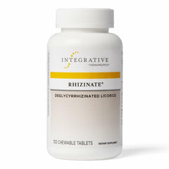 Integrative Therapeutics envase frontal mostrando tabletas masticables, práctico beneficio