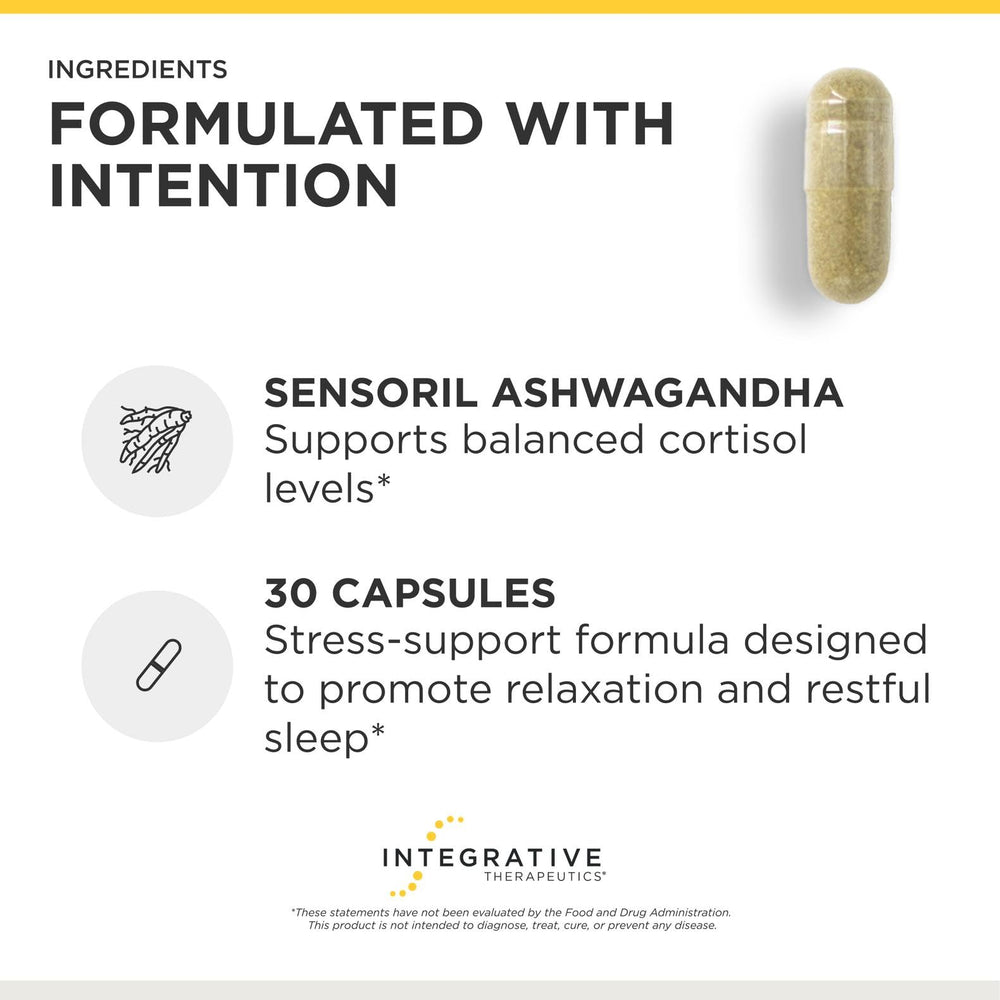 Integrative Therapeutics suplemento en escena nocturna promoviendo relajación