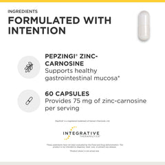 Integrative Therapeutics cápsula en mano ilustrando porción y facilidad