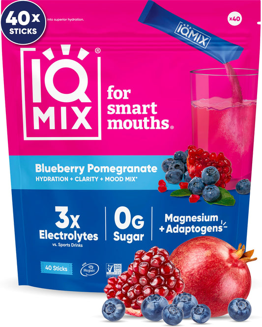 IQBAR sobres IQMIX frontal del empaque muestra cantidad y sabor