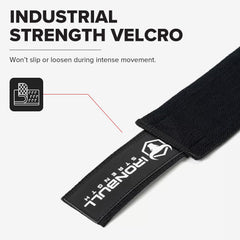 Atleta usando vendajes Iron Bull Strength en sentadilla, mayor estabilidad y rebote útil