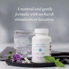 Isagenix IsaFlush comparación de tamaño junto a una regla para escala