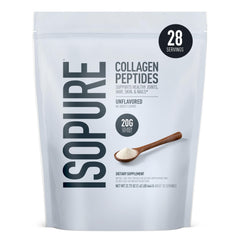 Isopure frente del envase mostrando marca y pureza, ventaja de confianza