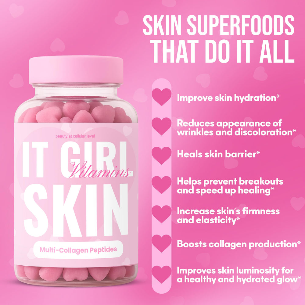 It Girl Vitamins gomitas con CoQ10 y Retinol para brillo y renovación.