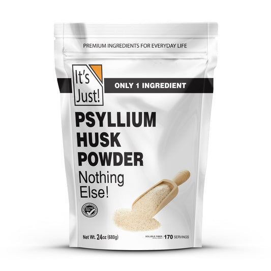 Its Just! psyllium husk powder packaging for pantry fiber boost