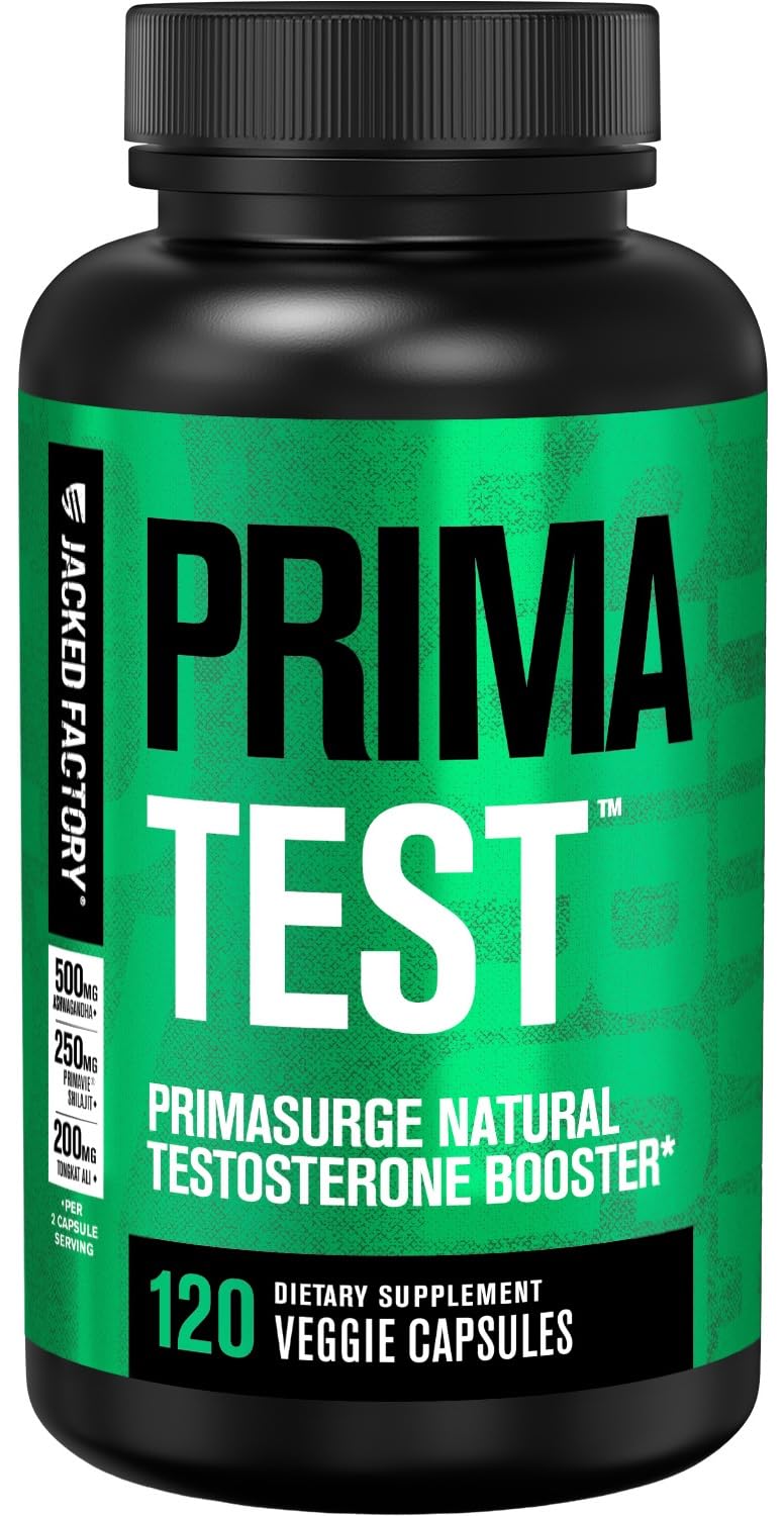 Jacked Factory PRIMASURGE frasco delantero mostrando envase y diseño, ayuda a identificar el producto
