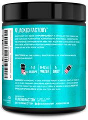 Jacked Factory comparación de tamaño junto a una botella para escala