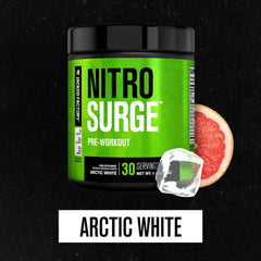 Jacked Factory polvo Nitrosurge textura fina mostrando solubilidad y calidad