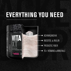 Cucharada de Vita XT de Jacked Factory vertida en vaso lista para mezclar y consumir