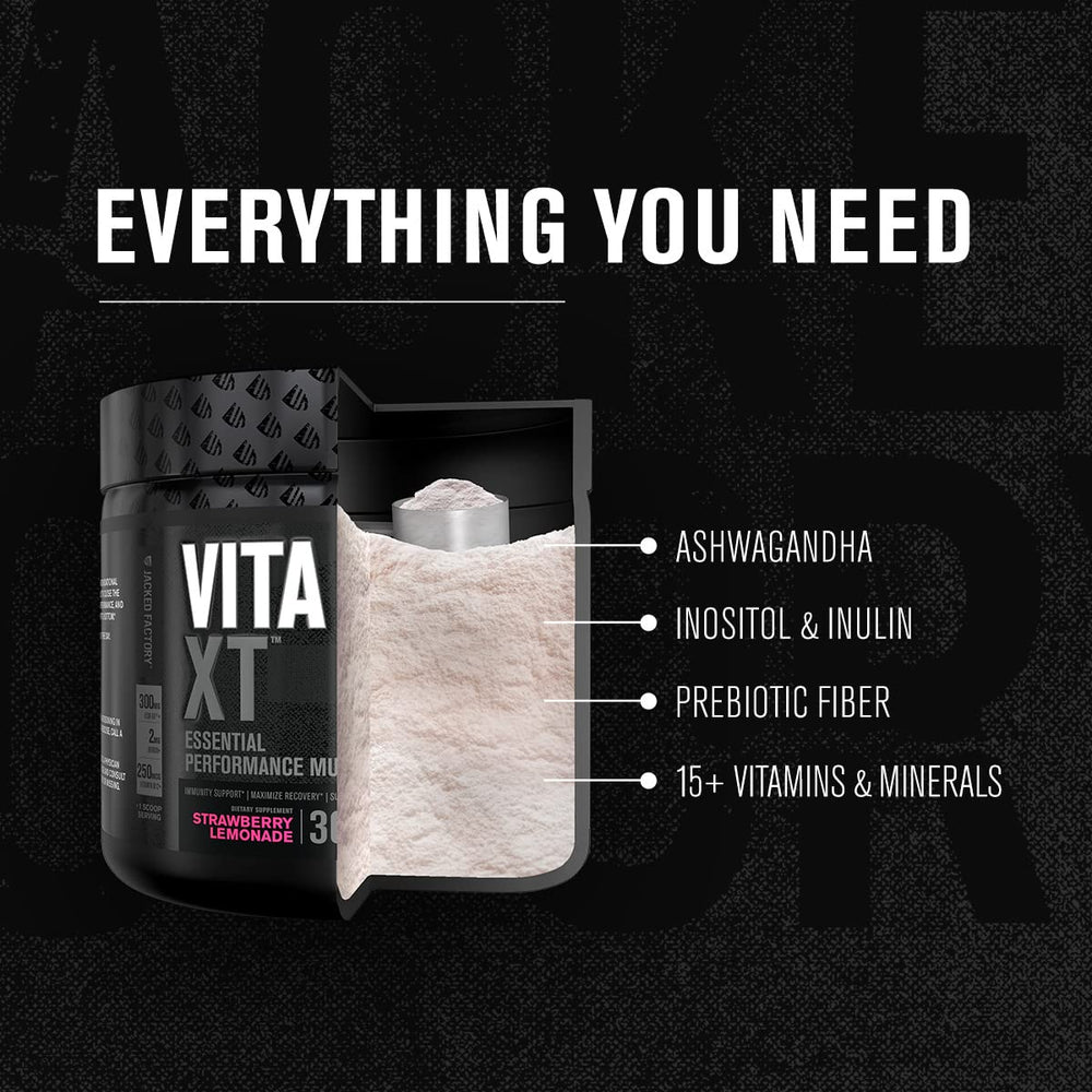 Vaso con porción servida de Vita XT listo para beber y recuperar energía