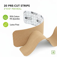 Etiqueta de JB Tape con ingredientes y especificación 95% algodón 5% spandex segura para piel