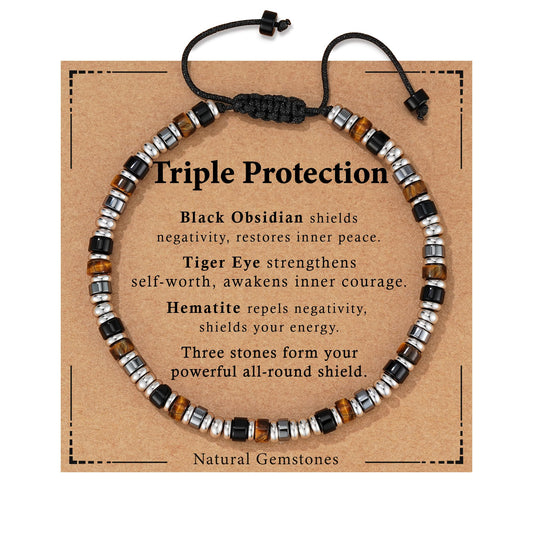 Jesvo pulsera frontal con cuentas combinadas y estilo masculino