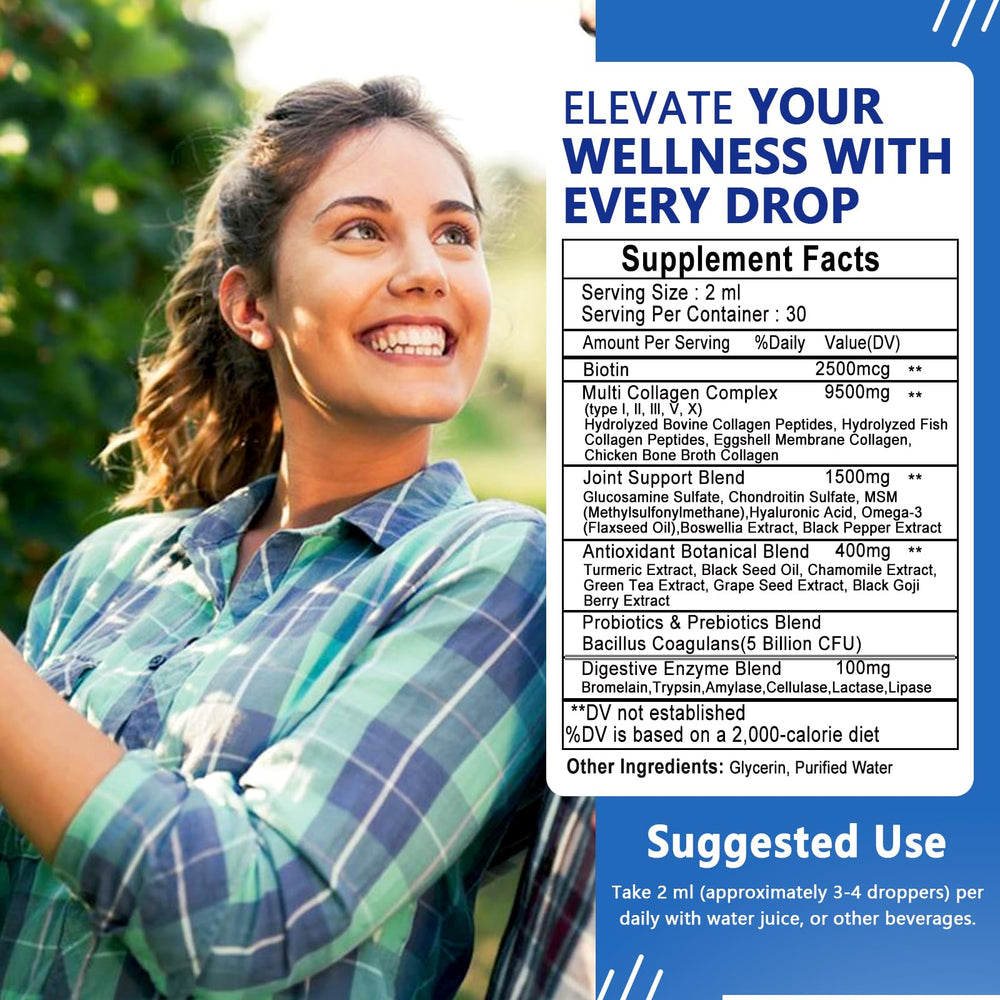 JINGYAT Colágeno líquido, primer plano de la gota: favorece articulaciones y movilidad