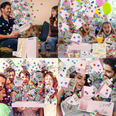 JINSTABAG varias cajas explosivas montadas creando efecto sorpresa conjunto