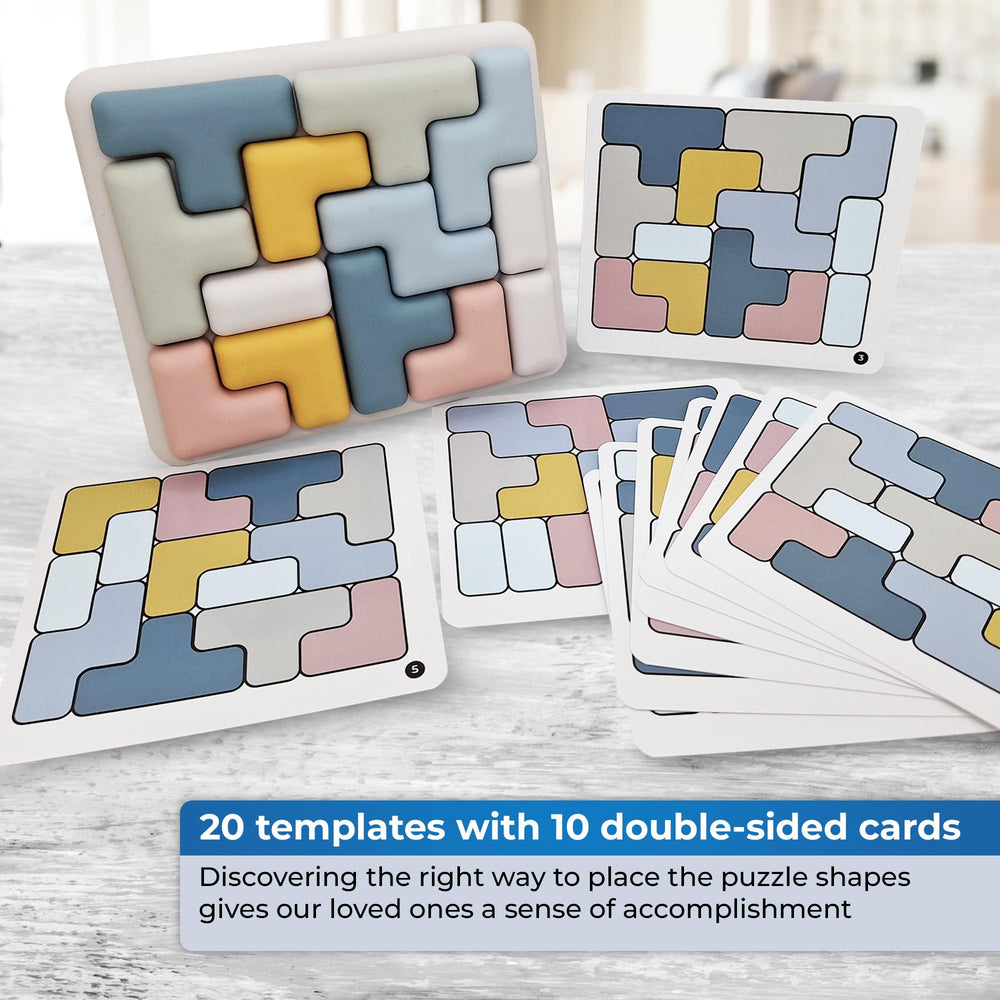 Jispring tablero con plantilla para resolver puzzles y mejorar percepción visual