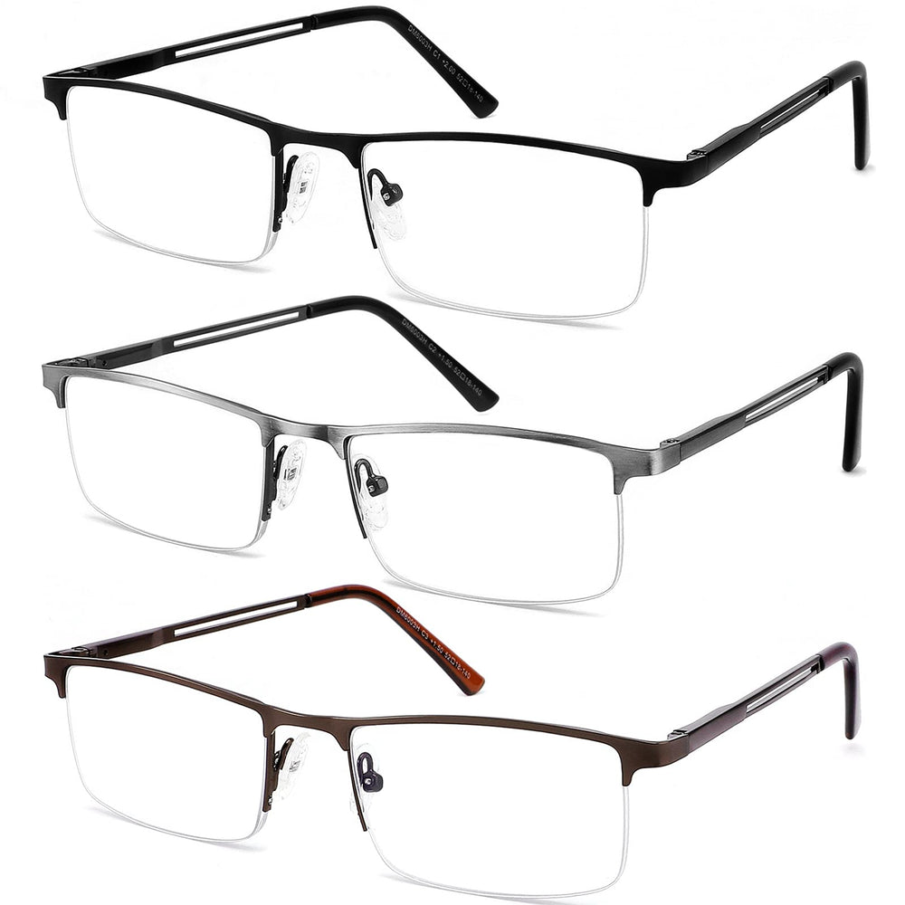 JJWELL frontal pack de 3 gafas mostrando diseño masculino y funcionalidad