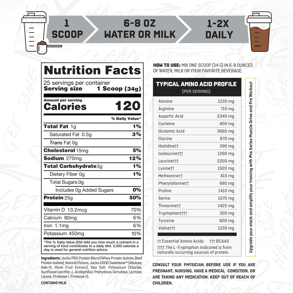 Primer plano de ingredientes Jocko Fuel que indica presencia de enzimas y probióticos