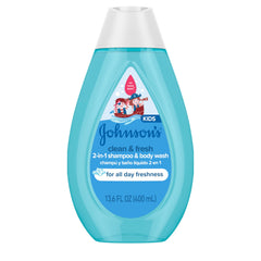 Johnson's envase frontal Clean & Fresh mostrando el tamaño práctico