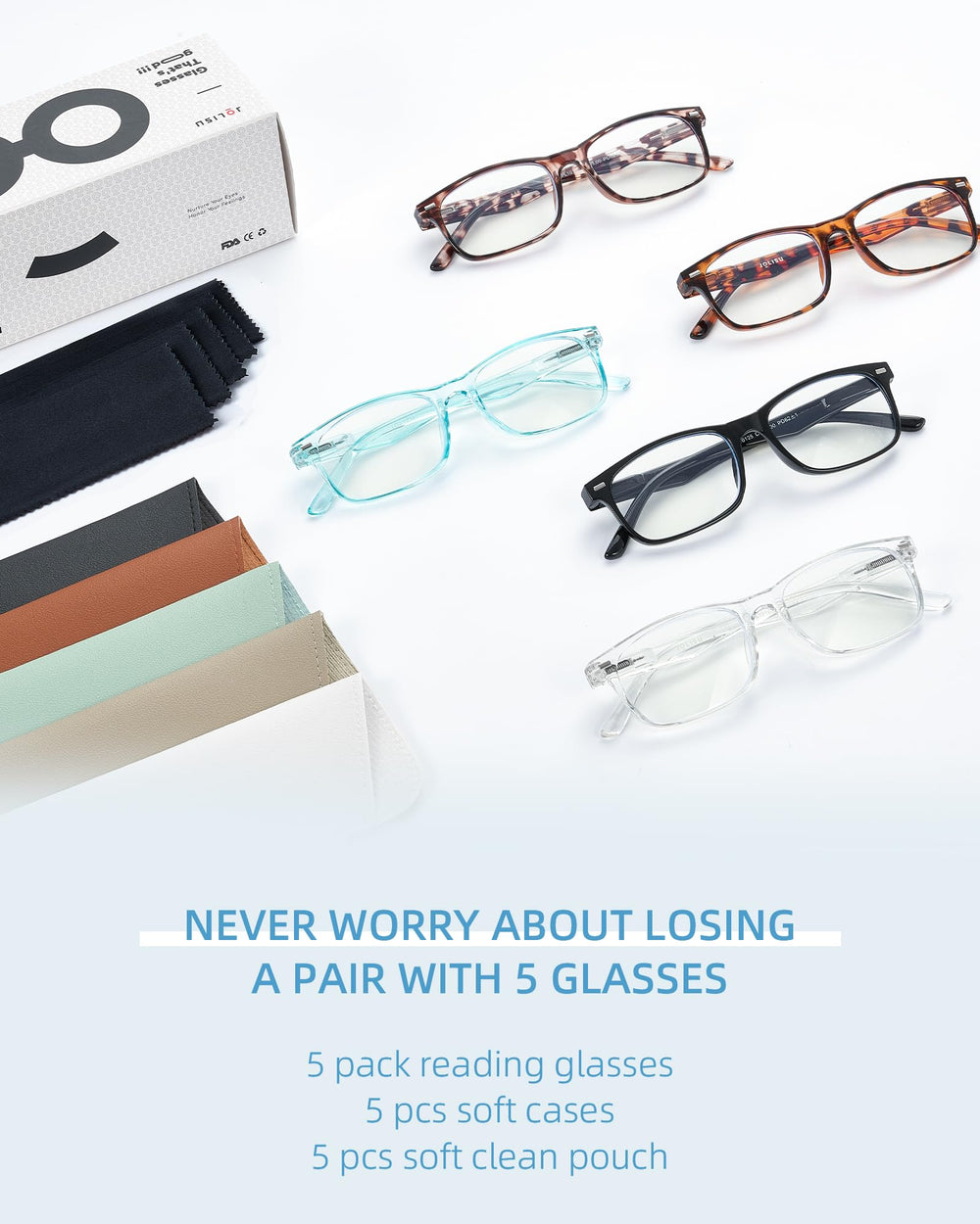 JOLISU mujer usando gafas de lectura para reducir fatiga frente a pantalla