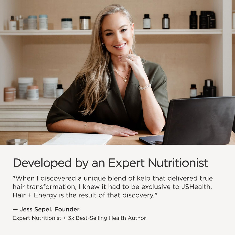 JSHealth etiqueta lateral con información nutricional y beneficios claros