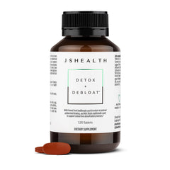 JSHealth frente del empaque mostrando 120 tabletas y beneficio de alivio