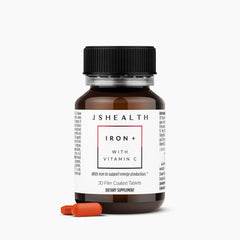 JSHealth tableta en mano para ilustrar tamaño y fácil deglución