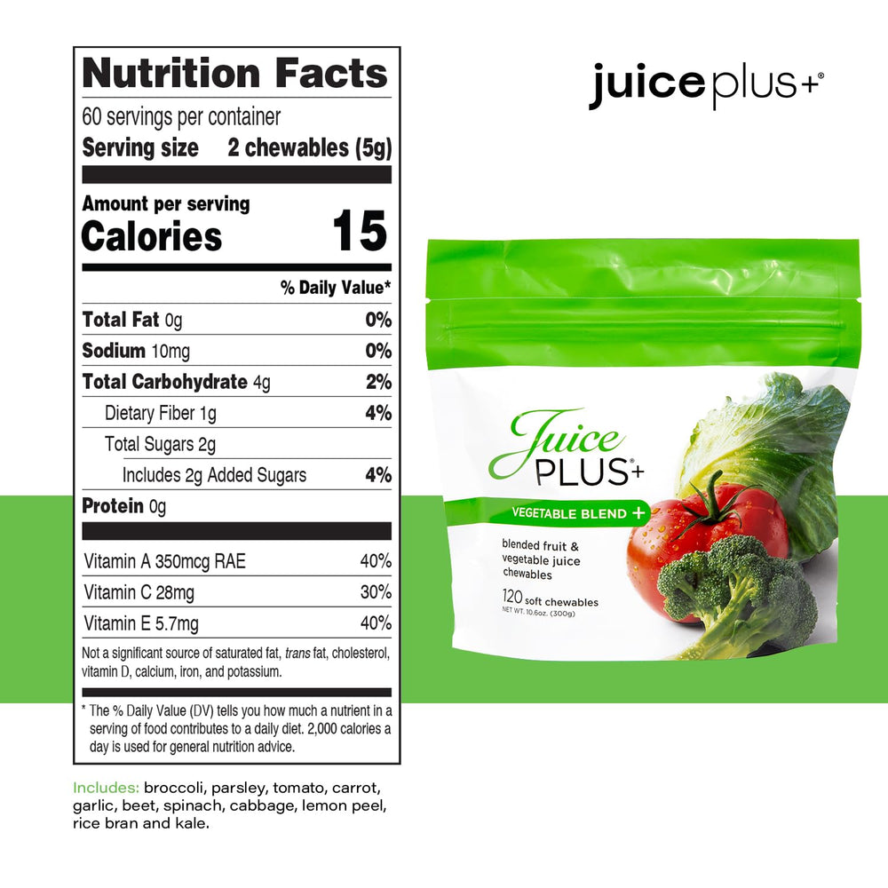 Juice Plus+ primer plano de gomitas para ver textura y atractivo al morder