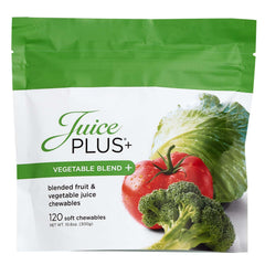 Juice Plus+ vista frontal del envase mostrando beneficio de conveniencia