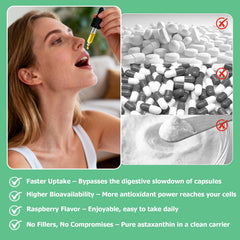 JUIWEFKK gotas en botella abierta listas para toma sublingual conveniente