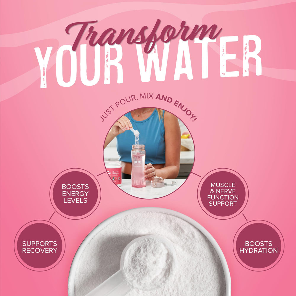 JUNP etiqueta con ingredientes y beneficios claro y transparente